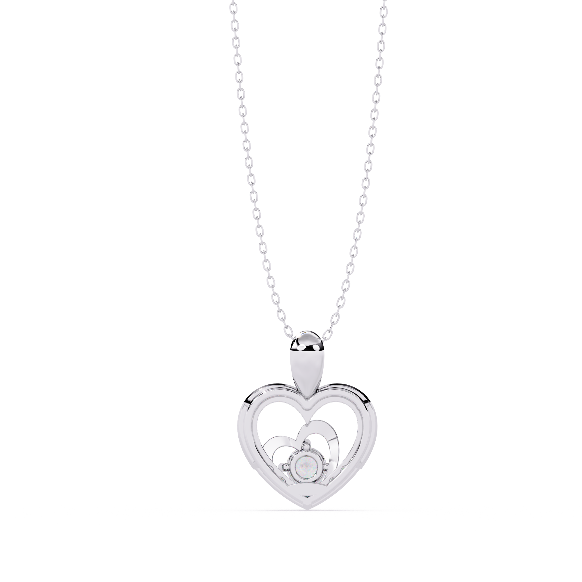 Sparkling 0.21ct Lab Grown Diamond Heart Pendant in 1.58ct Gold Without Chain