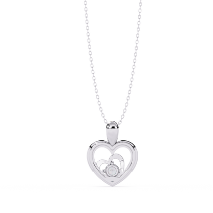 Sparkling 0.21ct Lab Grown Diamond Heart Pendant in 1.58ct Gold Without Chain