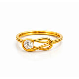 Infinity Solitaire Lab Diamond Ring in 18Kt Gold Finish (925 Silver) – 0.54 Ct