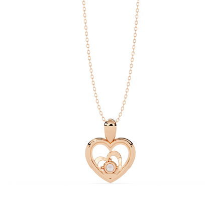 Sparkling 0.21ct Lab Grown Diamond Heart Pendant in 1.58ct Gold Without Chain