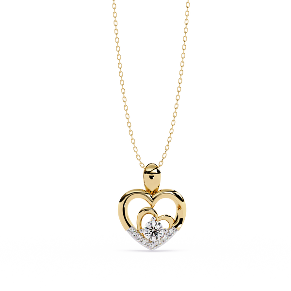 Sparkling 0.21ct Lab Grown Diamond Heart Pendant in 1.58ct Gold Without Chain
