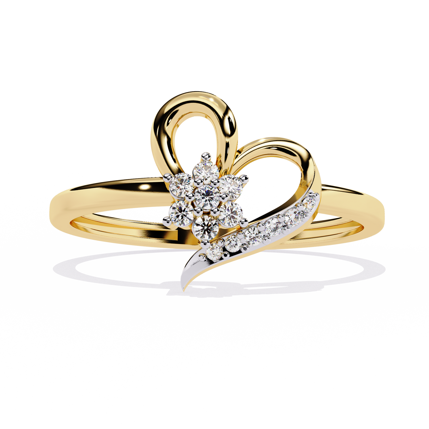 14K Gold Heart-Shaped Diamond Ring – 0.08 Ct Valentine Special
