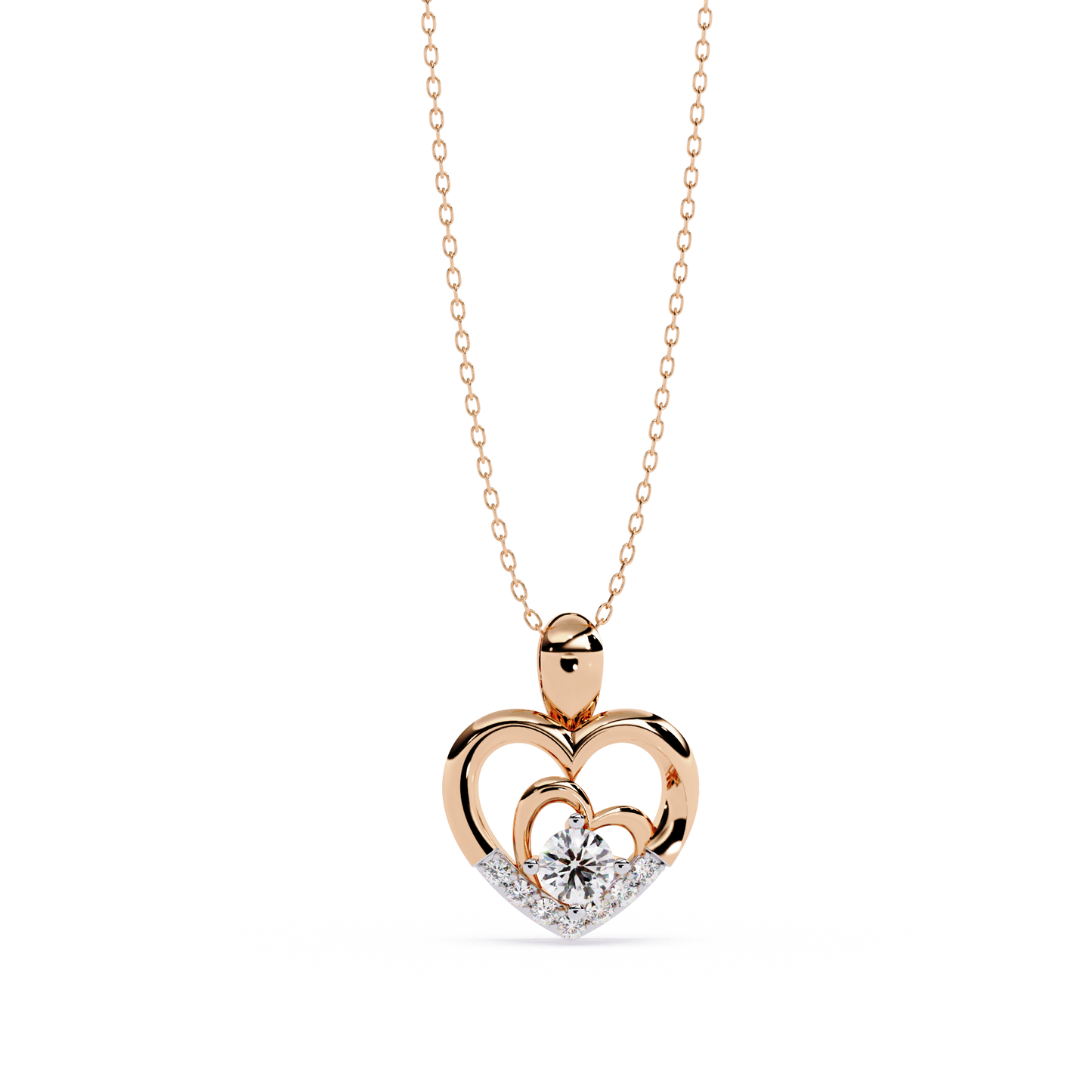 Sparkling 0.21ct Lab Grown Diamond Heart Pendant in 1.58ct Gold Without Chain