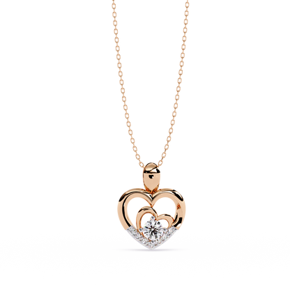 Sparkling 0.21ct Lab Grown Diamond Heart Pendant in 1.58ct Gold Without Chain