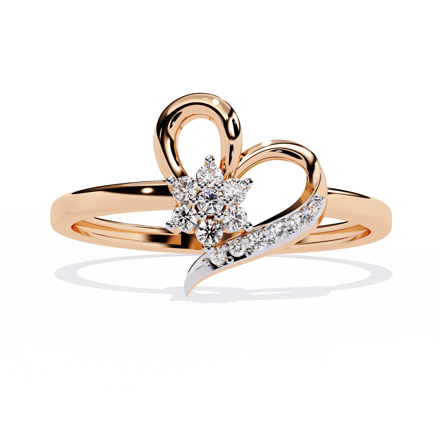 14K Gold Heart-Shaped Diamond Ring – 0.08 Ct Valentine Special