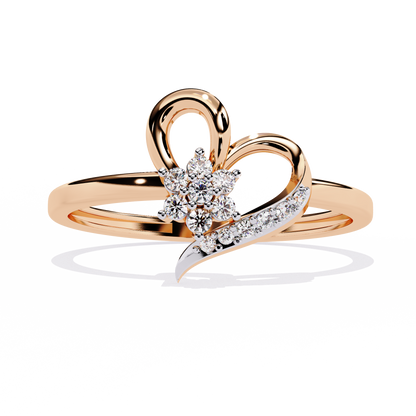 14K Gold Heart-Shaped Diamond Ring – 0.08 Ct Valentine Special