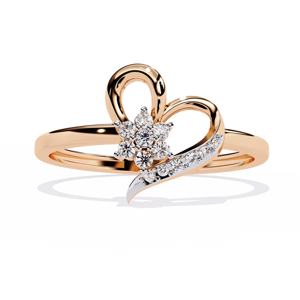 14K Gold Heart-Shaped Diamond Ring – 0.08 Ct Valentine Special