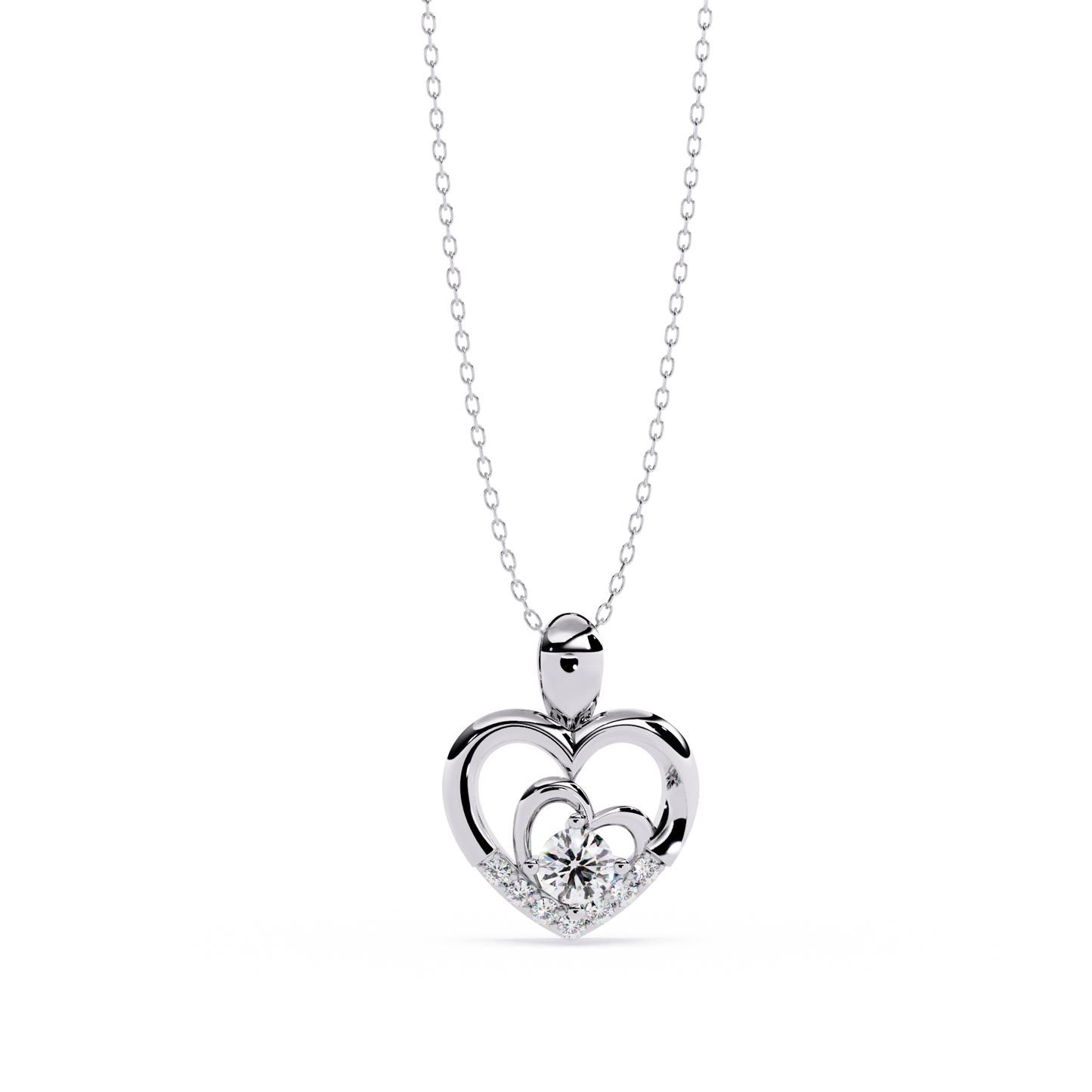 Sparkling 0.21ct Lab Grown Diamond Heart Pendant in 1.58ct Gold Without Chain