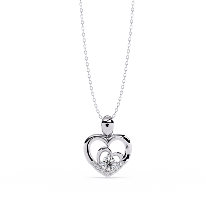 Sparkling 0.21ct Lab Grown Diamond Heart Pendant in 1.58ct Gold Without Chain