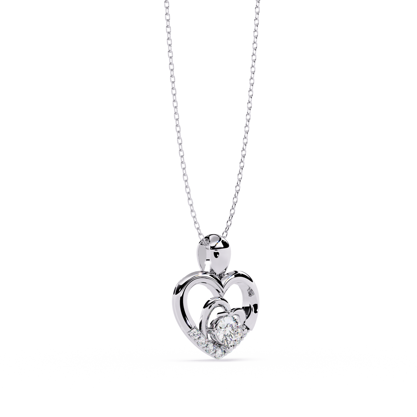 Sparkling 0.21ct Lab Grown Diamond Heart Pendant in 1.58ct Gold Without Chain
