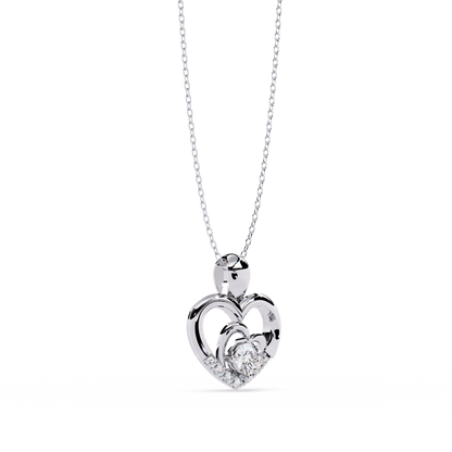 Sparkling 0.21ct Lab Grown Diamond Heart Pendant in 1.58ct Gold Without Chain