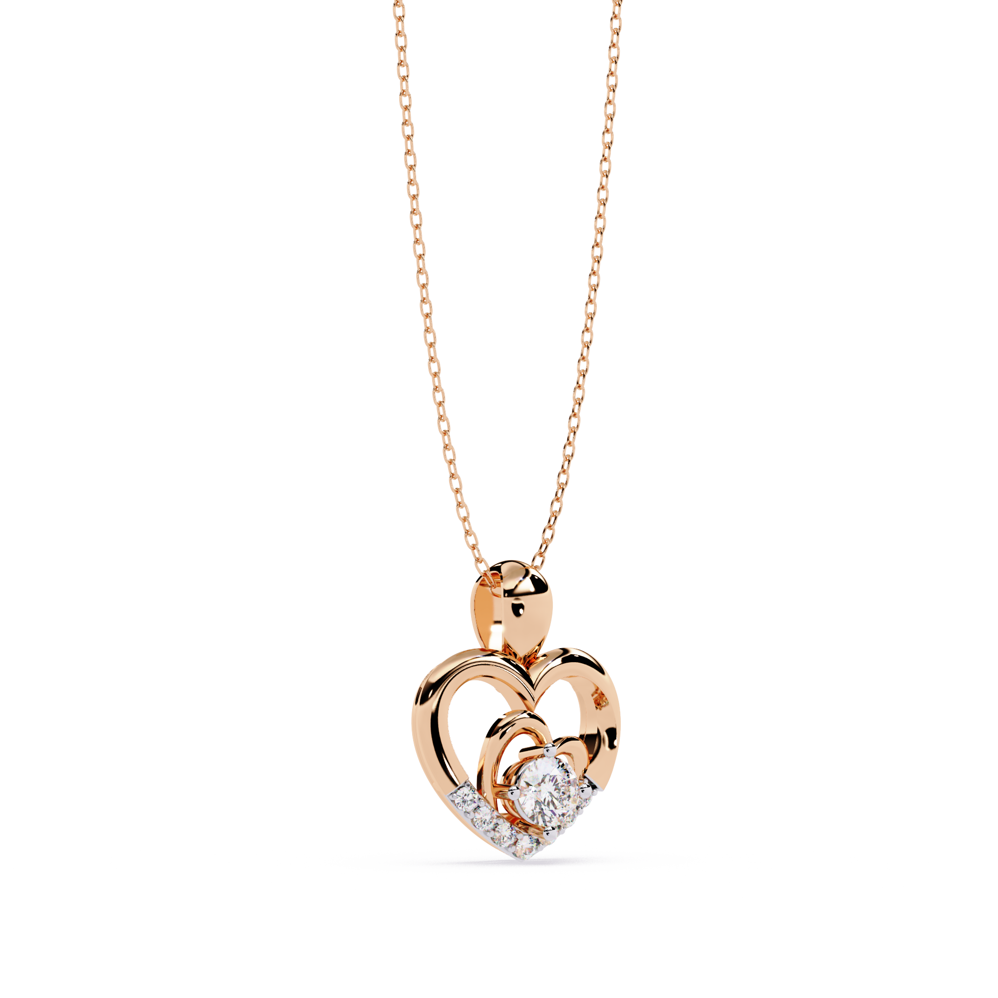 Sparkling 0.21ct Lab Grown Diamond Heart Pendant in 1.58ct Gold Without Chain