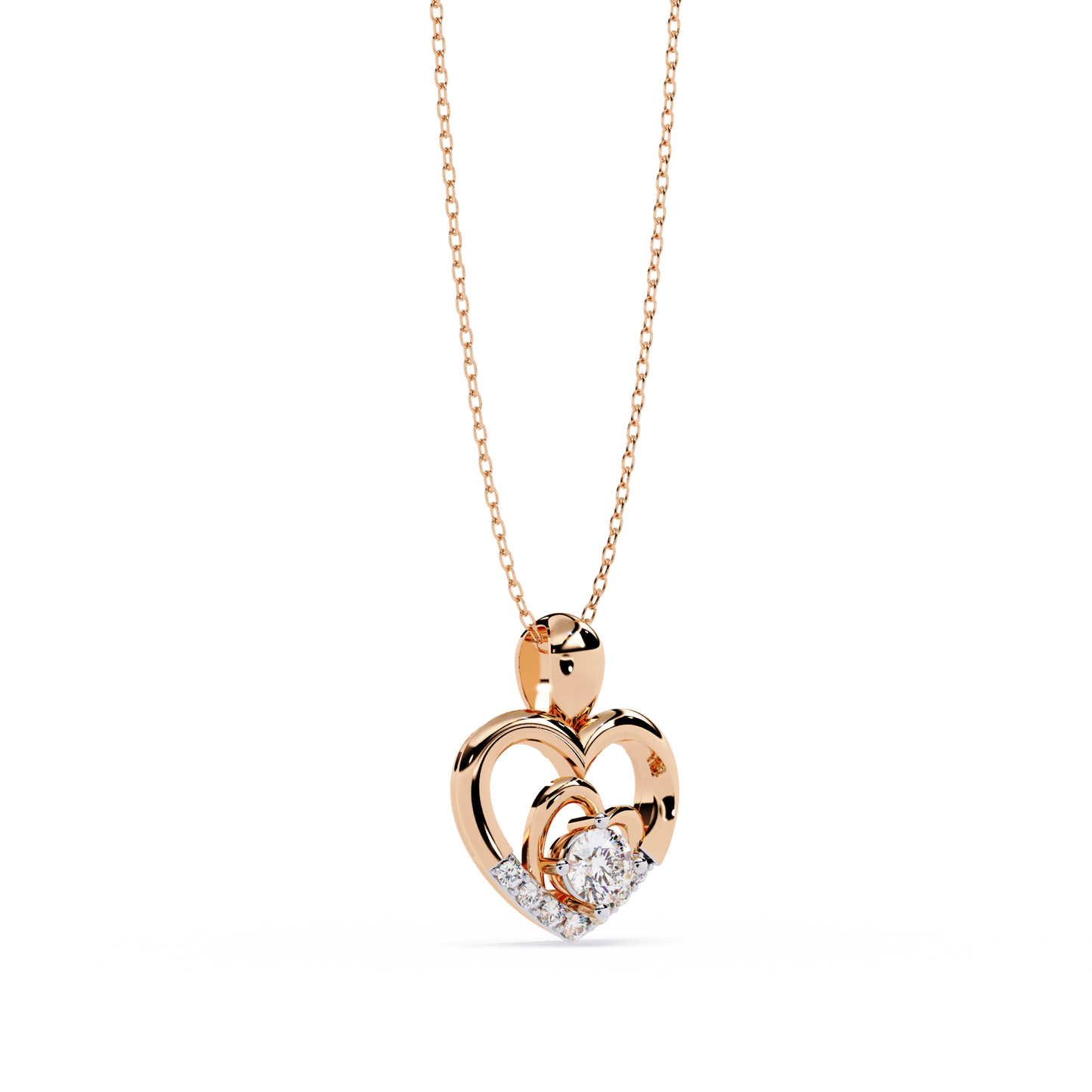 Sparkling 0.21ct Lab Grown Diamond Heart Pendant in 1.58ct Gold Without Chain