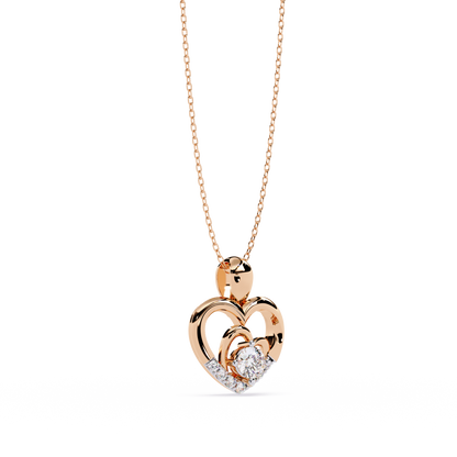 Sparkling 0.21ct Lab Grown Diamond Heart Pendant in 1.58ct Gold Without Chain