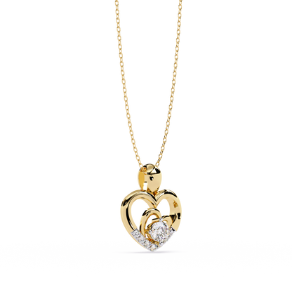 Sparkling 0.21ct Lab Grown Diamond Heart Pendant in 1.58ct Gold Without Chain