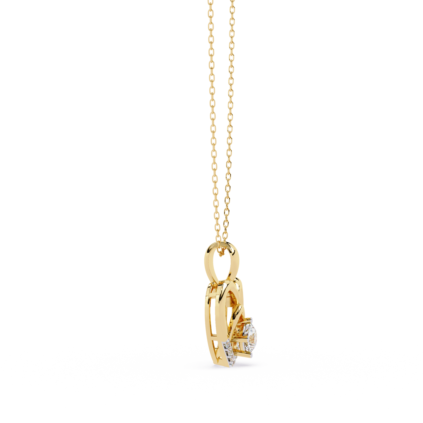 Sparkling 0.21ct Lab Grown Diamond Heart Pendant in 1.58ct Gold Without Chain