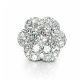 Floral Cluster Diamond Stud Earrings in 18Kt Gold Finish – 0.92 Ct