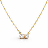Double Diamond Lab Pendant with Chain in 18kt Gold Finish (925 Silver) - 0.82 Cent