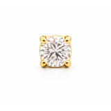 Gold Vermeil Round Solitaire Lab DIamond Stud Earring in Gold FInish (925 Silver) – 0.32 Ct Diamond