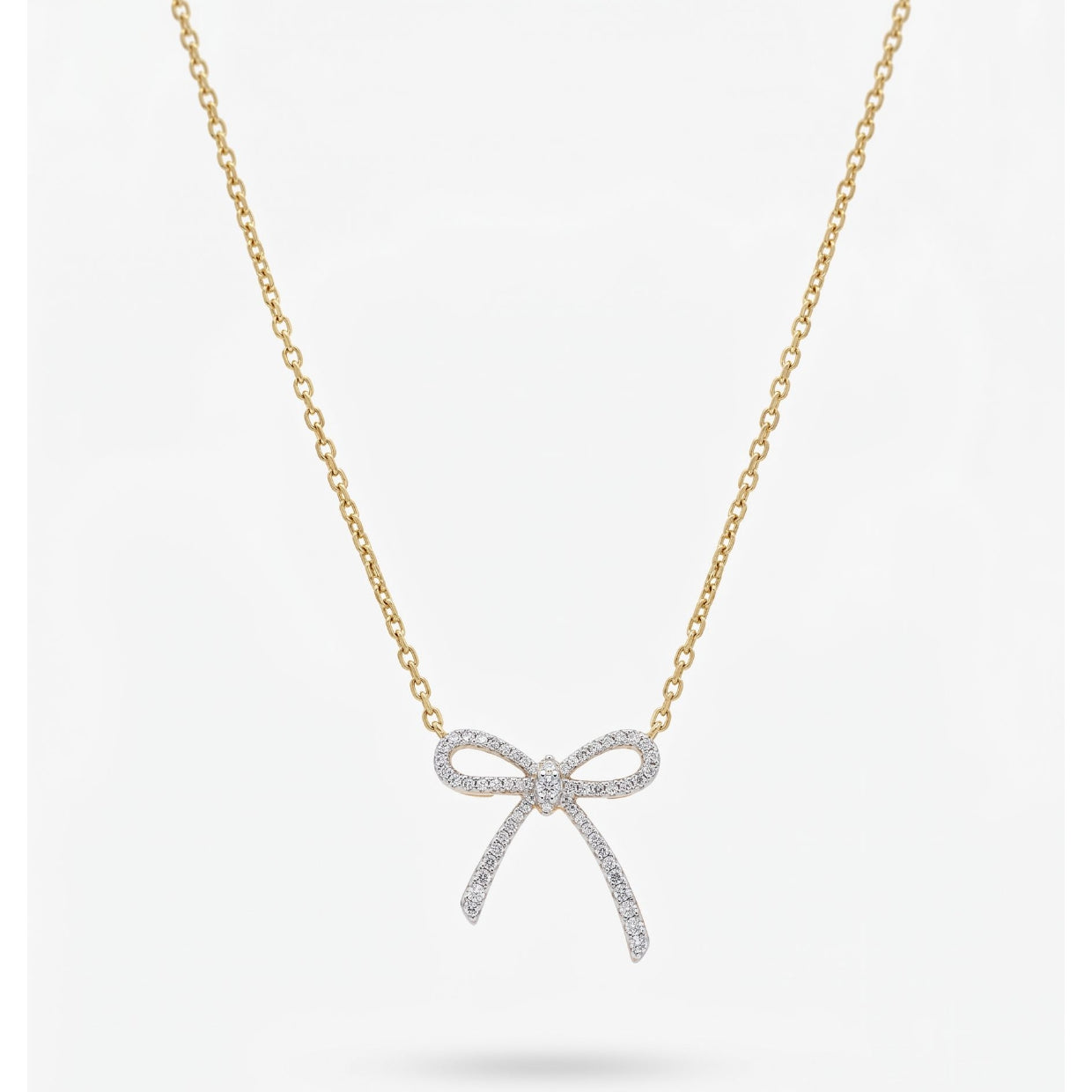 18KT Gold Vermeil Eternal Bow Lab-Grown Diamond Pendant Necklace