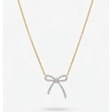 18KT Gold Vermil Eternal Bow Lab-Grown Diamond Pendant Necklace