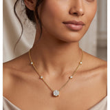 18KT Gold Vermeil Solitaire Bloom Lab-Grown Diamond Necklace