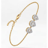14K Gold Vermil Three-Stone Pear Halo Lab-Grown Diamond Bracelet