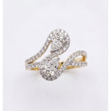 18KT Gold Vermil Twisted Pear Lab-Grown Diamond Statement Ring
