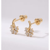 18K Gold Vermil Floral Lab-Grown Diamond Earrings