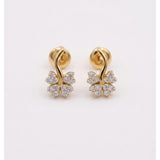 18K Gold Vermil Floral Lab-Grown Diamond Earrings