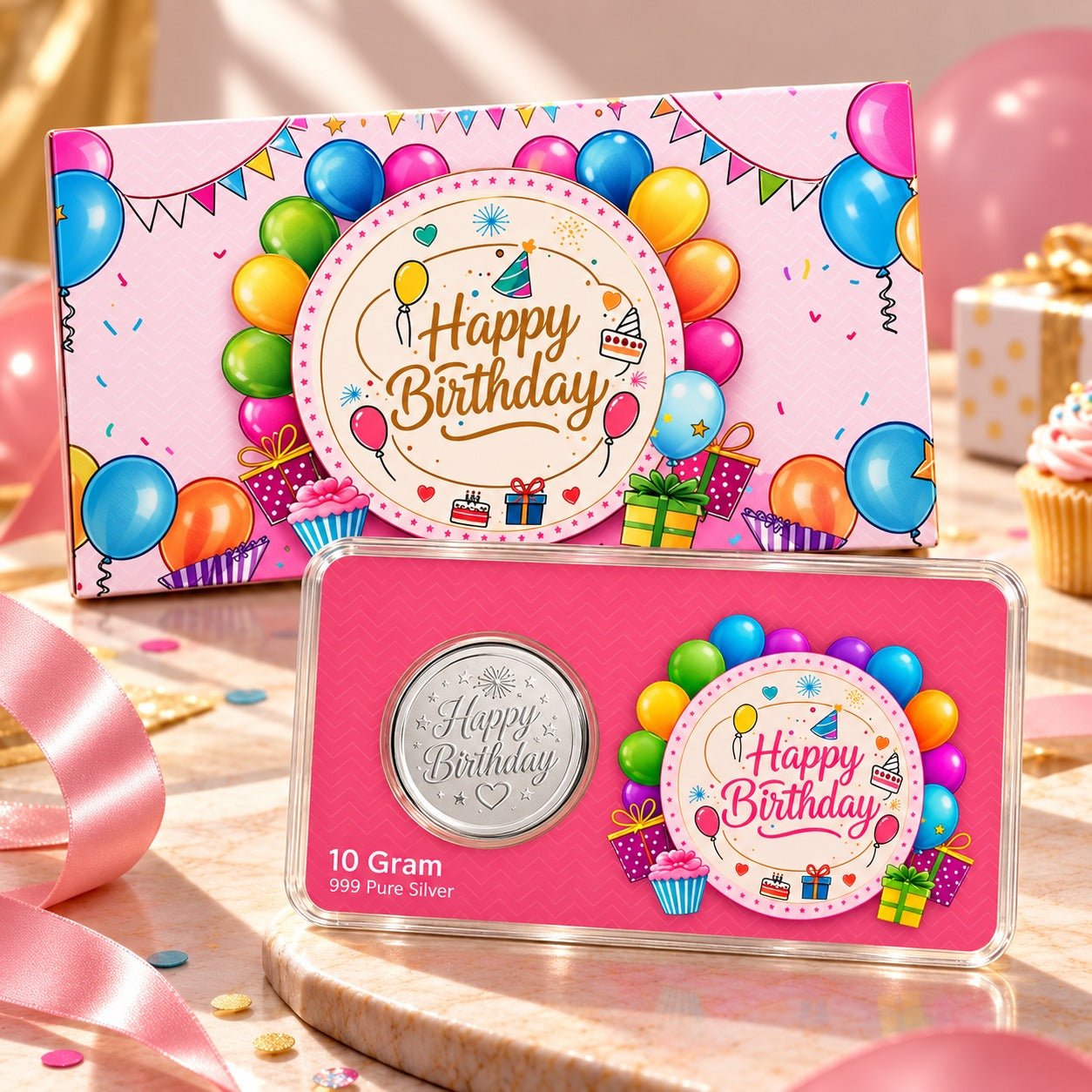 10 Gram 999 Pure Silver Happy Birthday Coin | Premium Birthday Gift Envelope