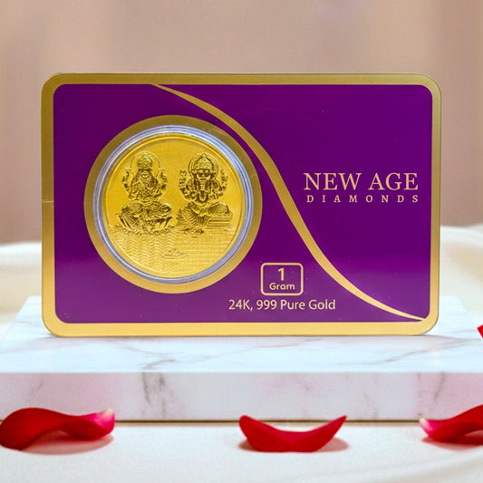 1 Gram Pure Gold Coin 24K 999 for Gifting & Savings | 100% Buyback Guaranteed | New Age Diamonds