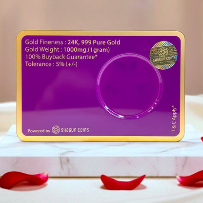 1 Gram Pure Gold Coin 24K 999 for Gifting & Savings | 100% Buyback Guaranteed | New Age Diamonds