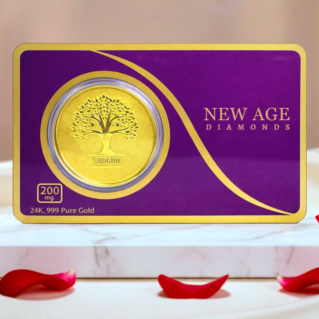 200 mg 24K (999) Pure Gold Coin - Certified Gold by New Age Diamonds