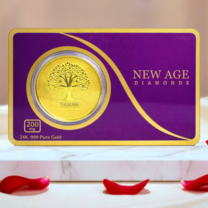 200 mg 24K (999) Pure Gold Coin - Certified Gold by New Age Diamonds