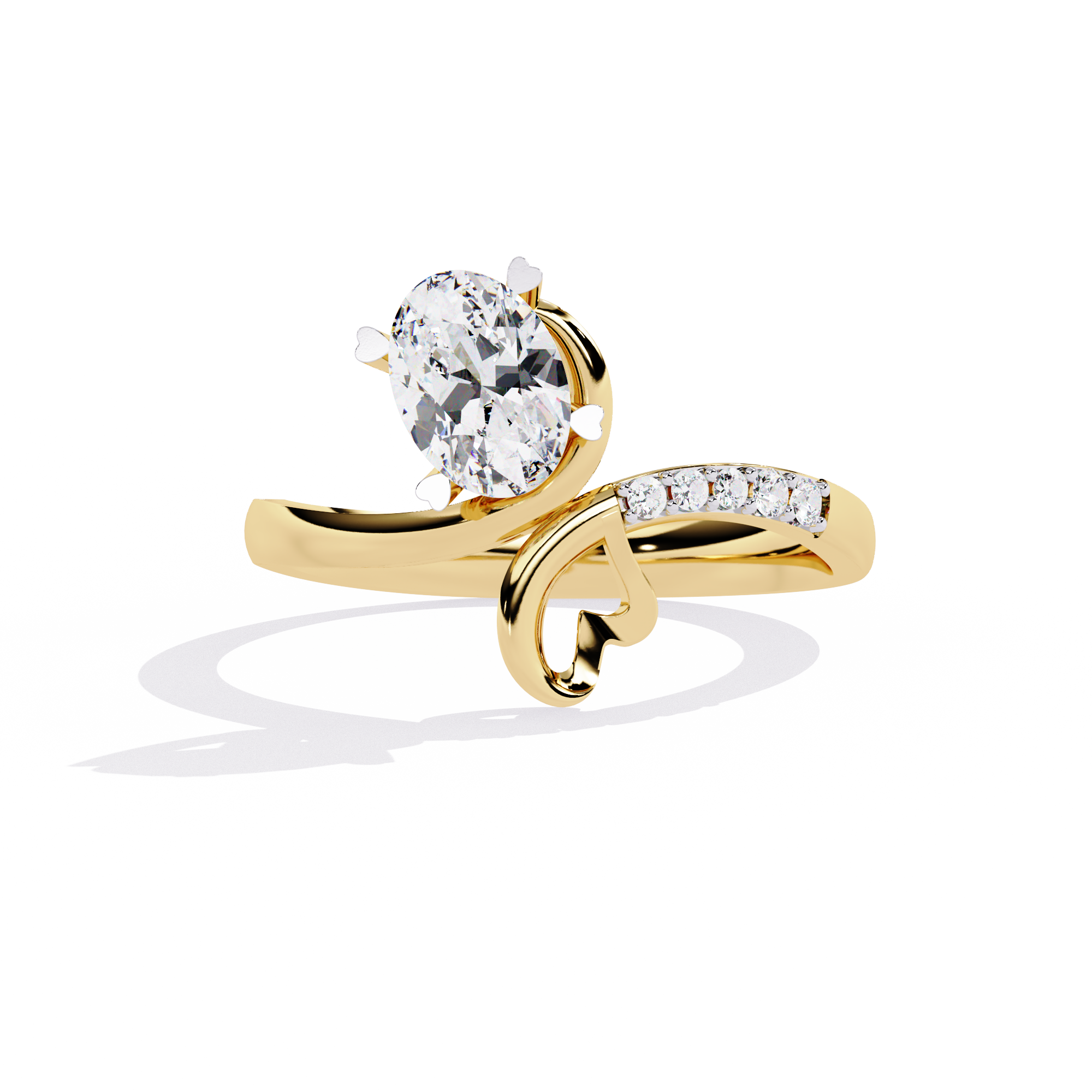 Whimsical Elegance: 0.94ct Lab Grown Diamond Ring in 14k Gold