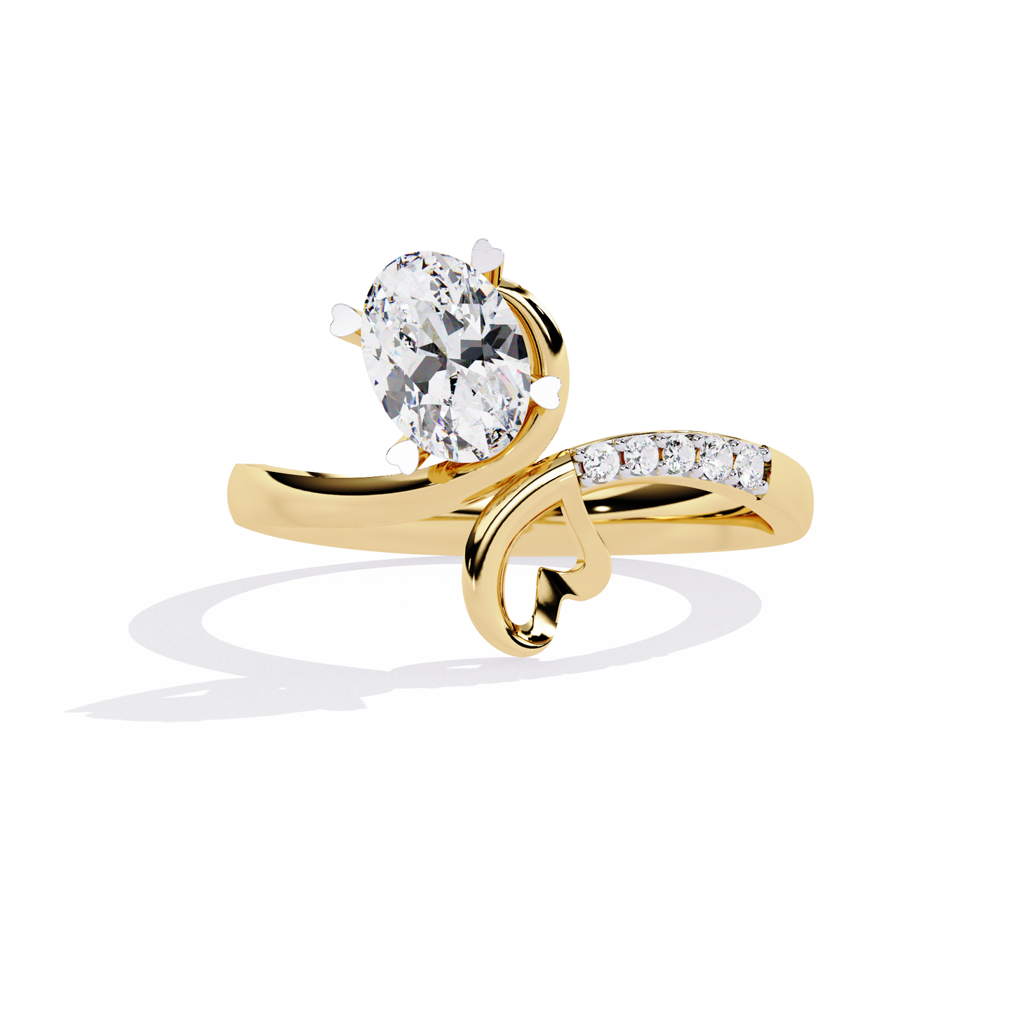 Whimsical Elegance: 0.94ct Lab Grown Diamond Ring in 14k Gold