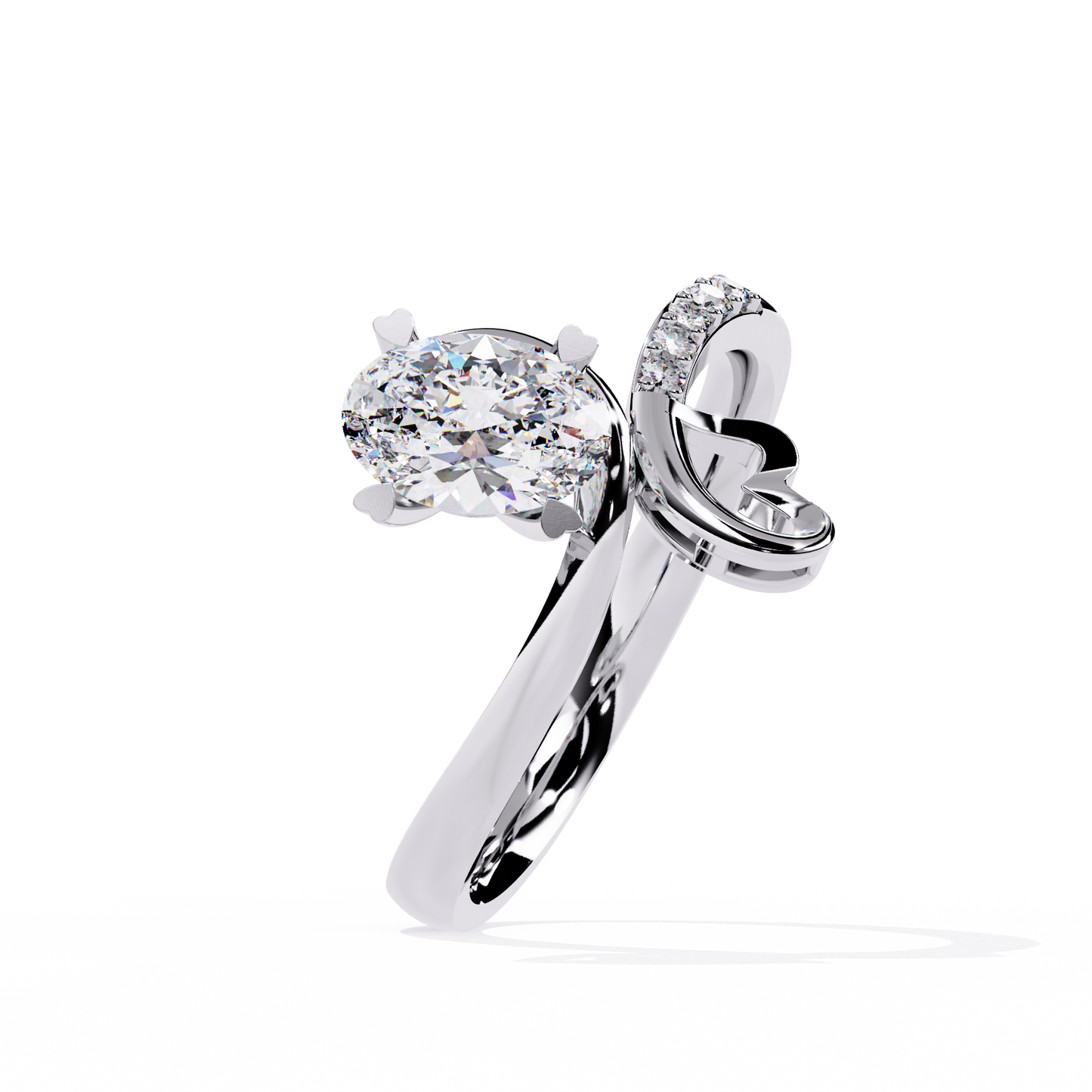 Whimsical Elegance: 0.94ct Lab Grown Diamond Ring in 14k Gold