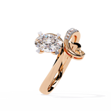 Whimsical Elegance: 0.94ct Lab Grown Diamond Ring in 14k Gold