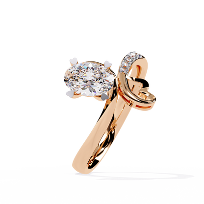 Whimsical Elegance: 0.94ct Lab Grown Diamond Ring in 14k Gold