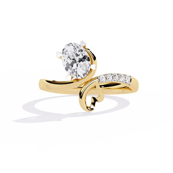 Whimsical Elegance: 0.94ct Lab Grown Diamond Ring in 14k Gold