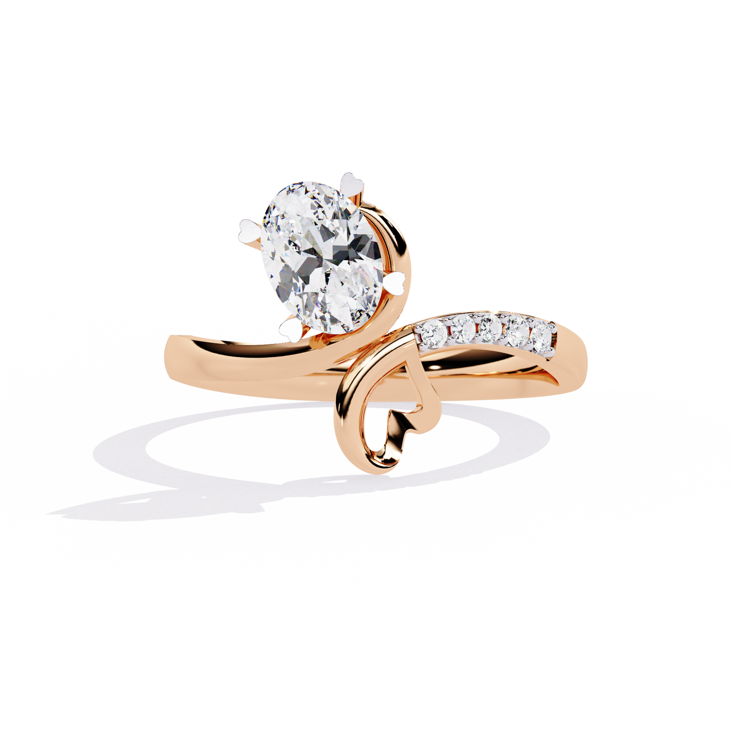 Whimsical Elegance: 0.94ct Lab Grown Diamond Ring in 14k Gold