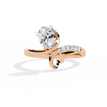 Whimsical Elegance: 0.94ct Lab Grown Diamond Ring in 14k Gold