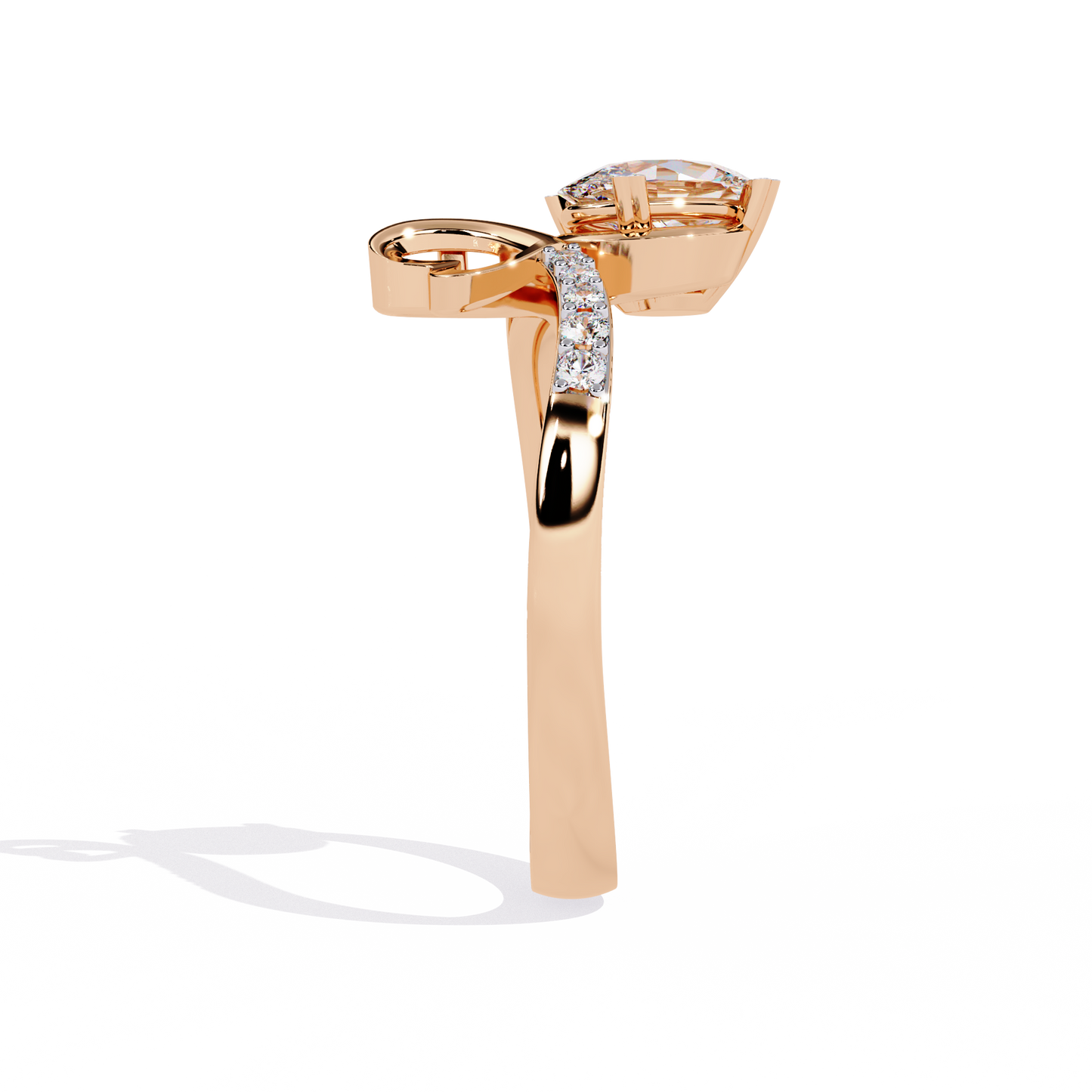 Whimsical Elegance: 0.94ct Lab Grown Diamond Ring in 14k Gold