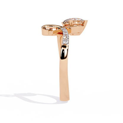 Whimsical Elegance: 0.94ct Lab Grown Diamond Ring in 14k Gold