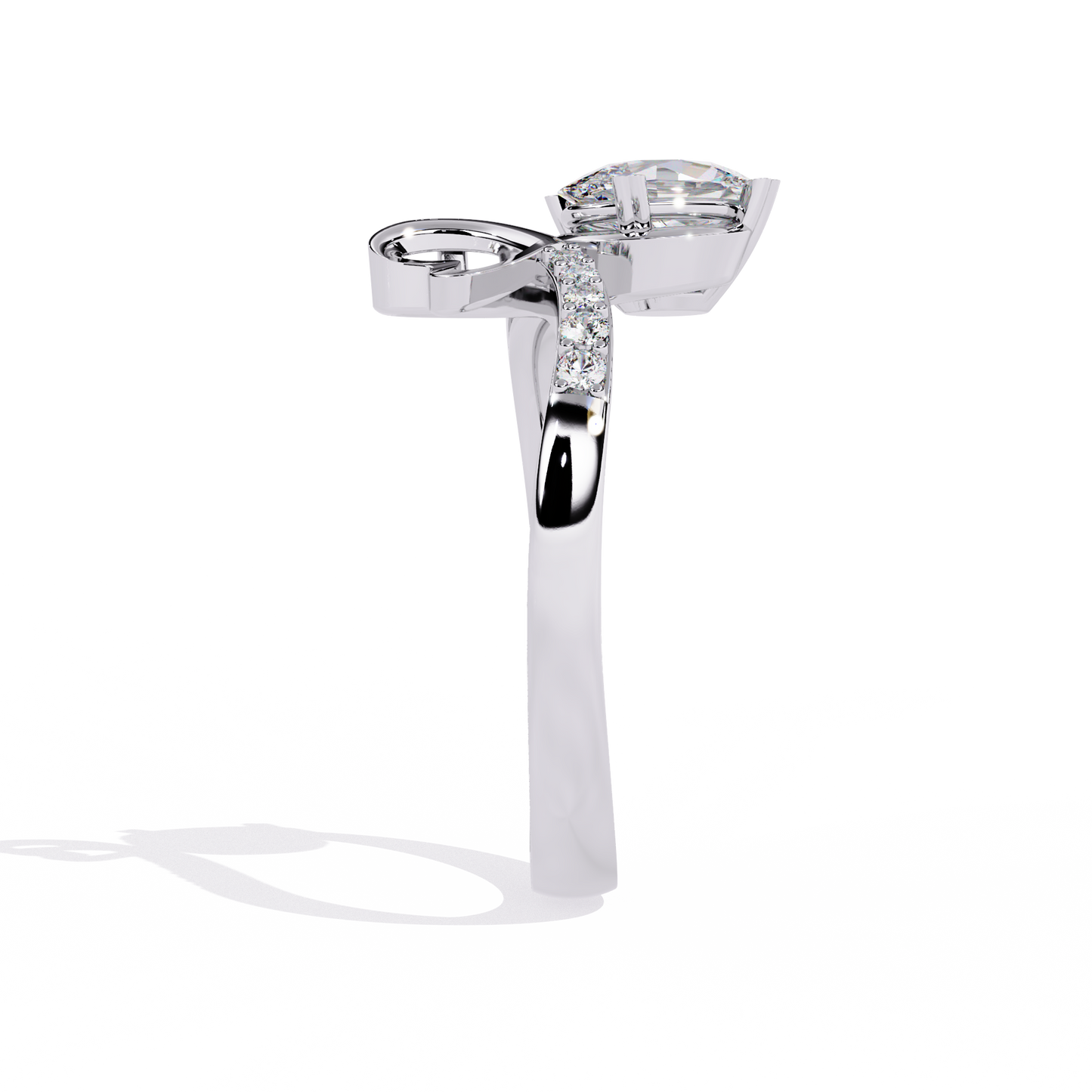 Whimsical Elegance: 0.94ct Lab Grown Diamond Ring in 14k Gold