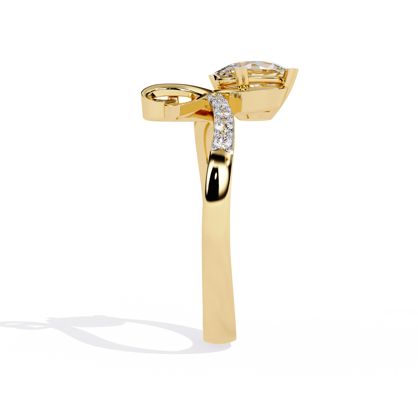 Whimsical Elegance: 0.94ct Lab Grown Diamond Ring in 14k Gold