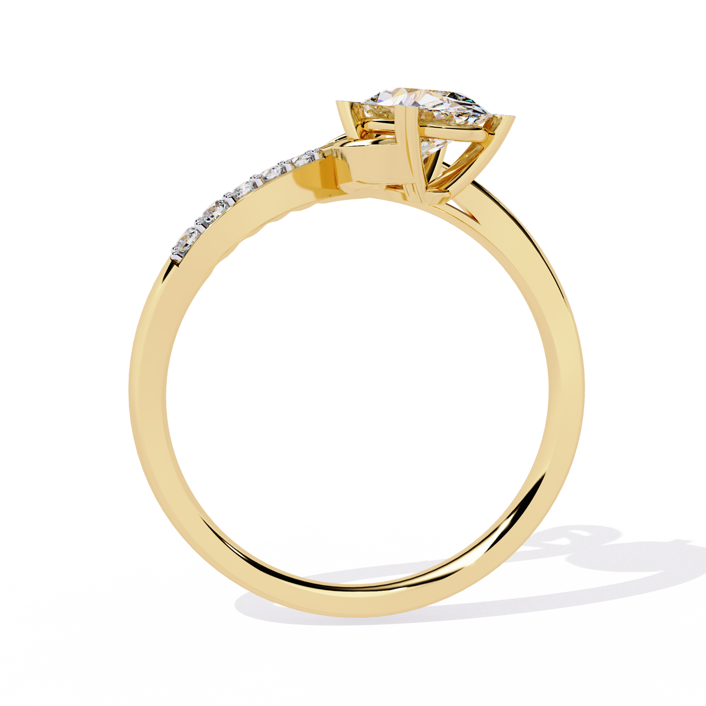 Whimsical Elegance: 0.94ct Lab Grown Diamond Ring in 14k Gold