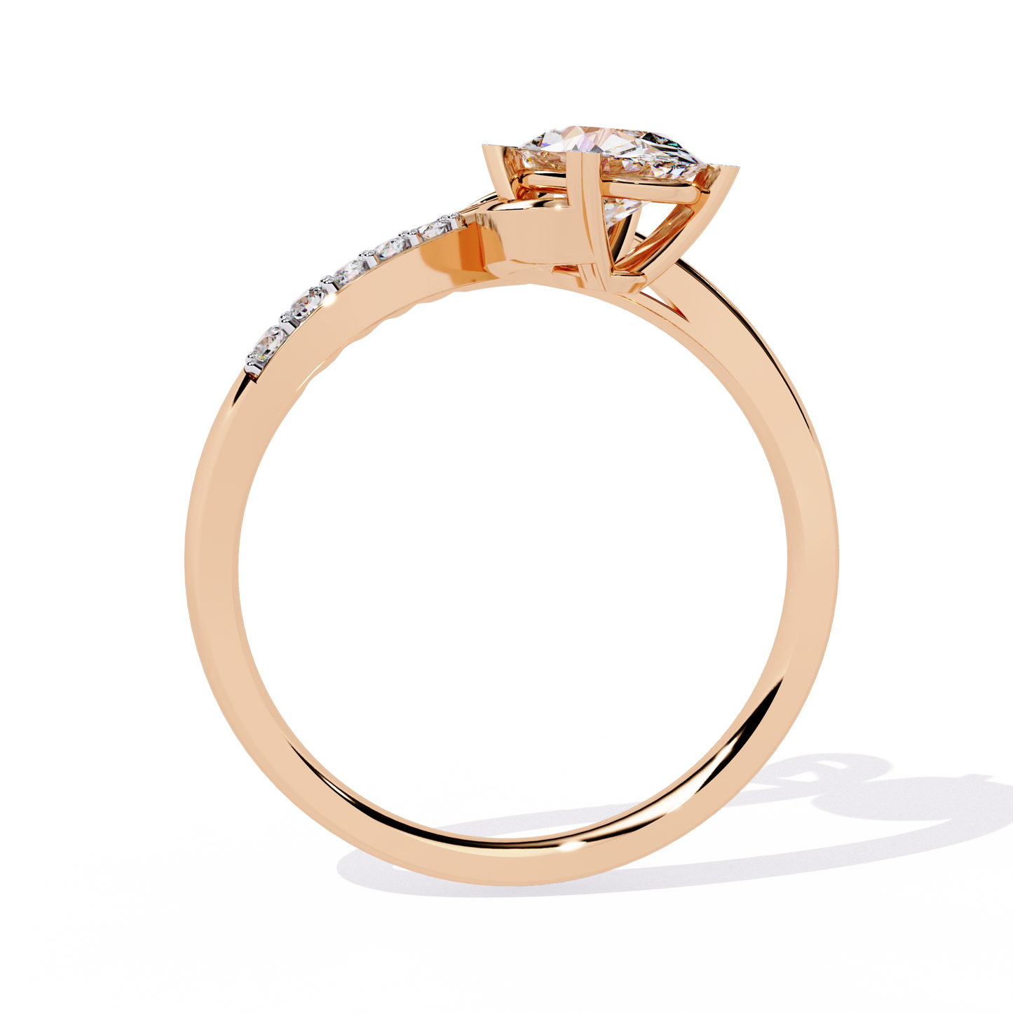 Whimsical Elegance: 0.94ct Lab Grown Diamond Ring in 14k Gold
