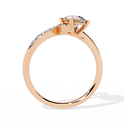 Whimsical Elegance: 0.94ct Lab Grown Diamond Ring in 14k Gold